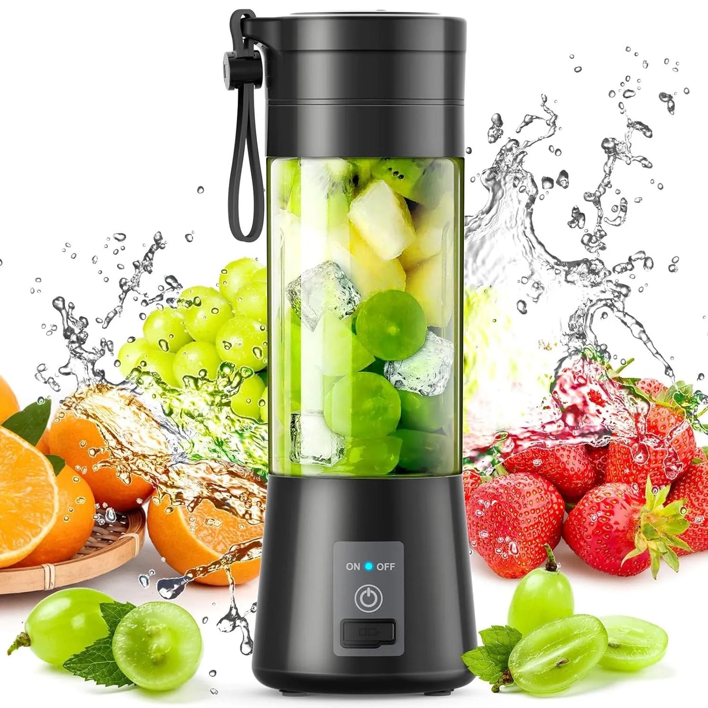 Portable Blender Juicer Cup – 6 Blades USB Rechargeable Smoothie Maker (380ml)