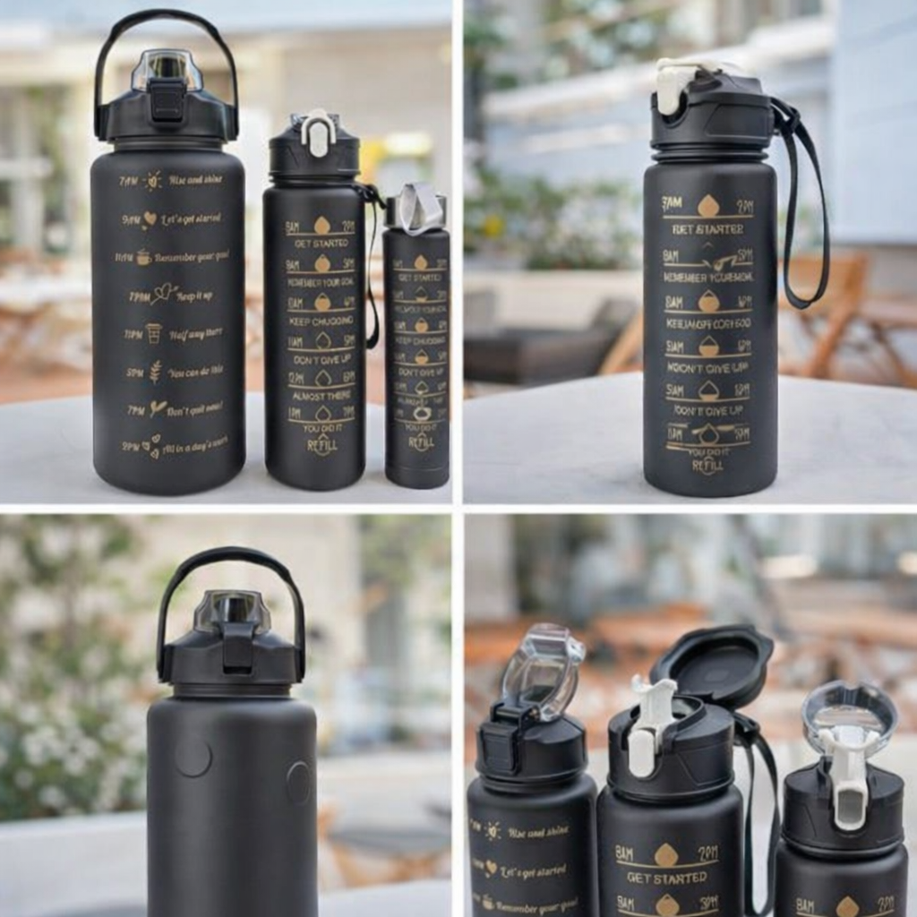 Motivational Time Marker Water Bottle – Leakproof Fitness Hydration Bottle